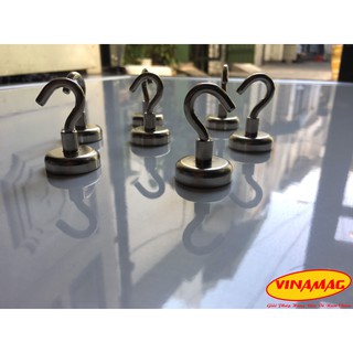 D25mm Móc treo nam châm đất hiếm lực từ cực mạnh, lực hút 8kg