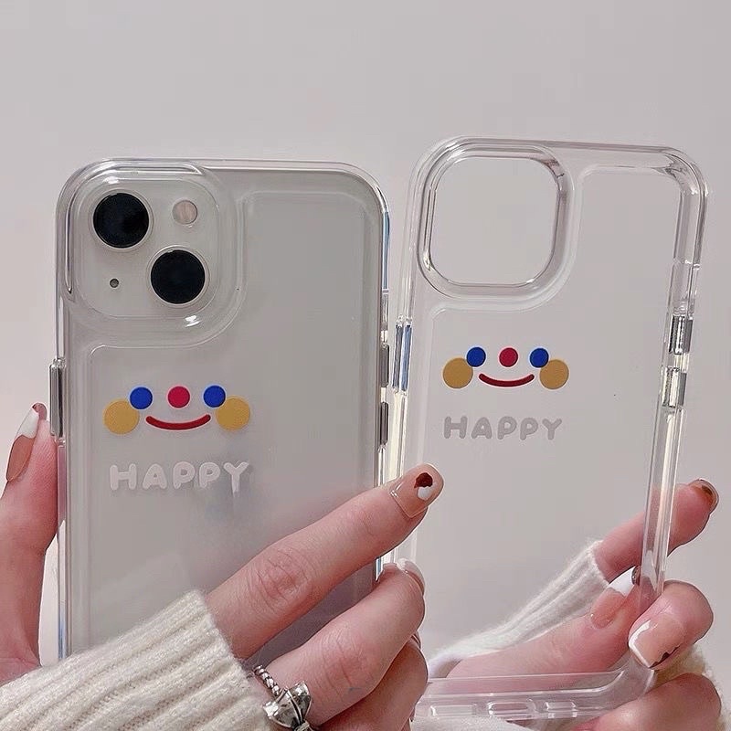 Ốp iphone Space trong suốt Silicon in hình happy dẻo viền vuông 7/8/7plus/8plus/x/xs/XR/xsmax/12/12promax/13/13pro/max