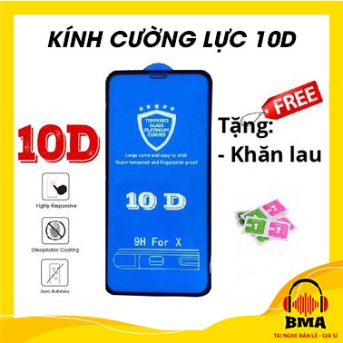 [KÍNH 10D_HÀNG LOẠI 1] KÍNH CƯỜNG LỰC FULL MÀN CHO IPHONE 6/6S 7/8 6PLUS/ 6SPLU 7PLUS/8PLUS X/XS XSMAX XR