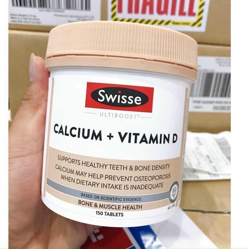 SWISSE CALCIUM +VITAMIN D CHỐNG LOÃNG XƯƠNG 150V - Canxi hữu cơ Swisse