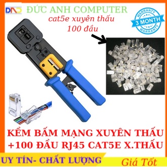 Kềm mạng xuyên thấu - Hạt Mạng Xuyên Thấu CAT6E/5E, Loại Cao Cấp, Bảo Hành 3 Tháng