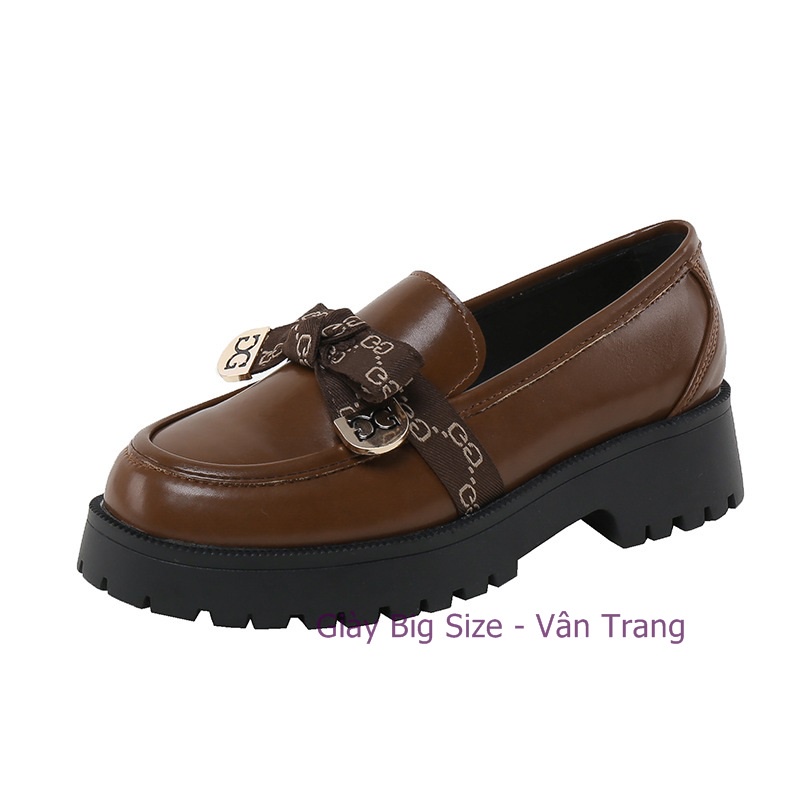 Giày da lười đế thấp big size từ 35-43