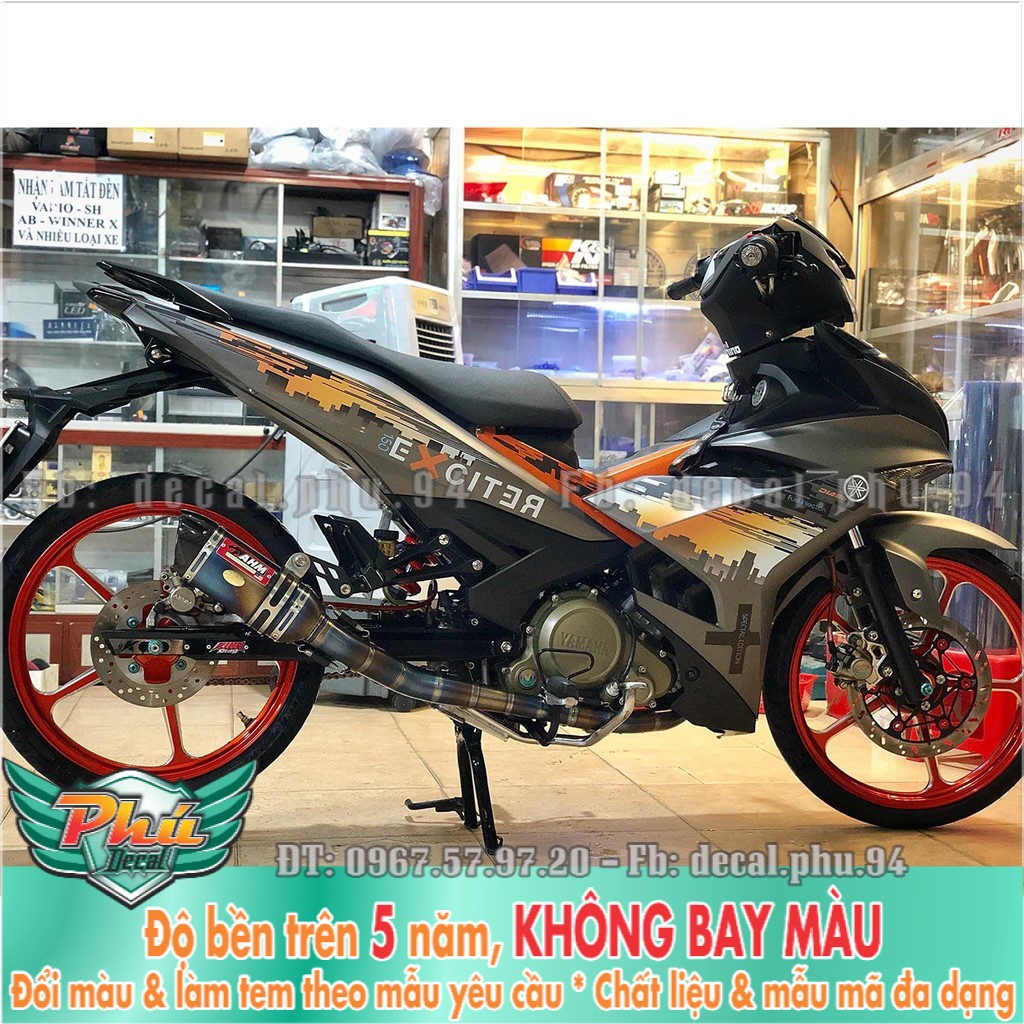 Tem rời Exciter 150 City xám cam (X) -1
