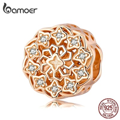 Mặt Trang Sức Bamoer SCC1279 Gắn Vòng Đeo Tay Hình Dạng Hoa Mandala bạc 925