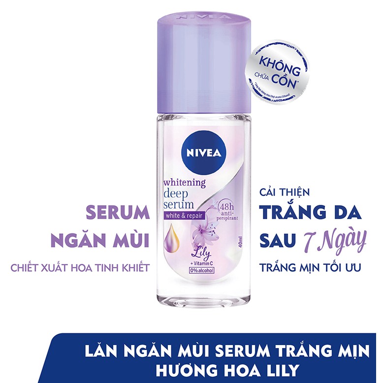 Lăn Khử mui Nivea dưỡng trắng cho Nữ 40 ml ( các Hương khác nhau )