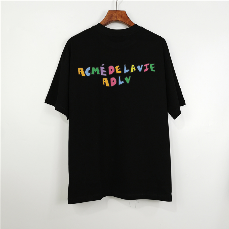 ADLV Áo Thun Cotton Ngắn Tay Dáng Rộng In Họa Tiết Cá Tính Cho Nam Nữ