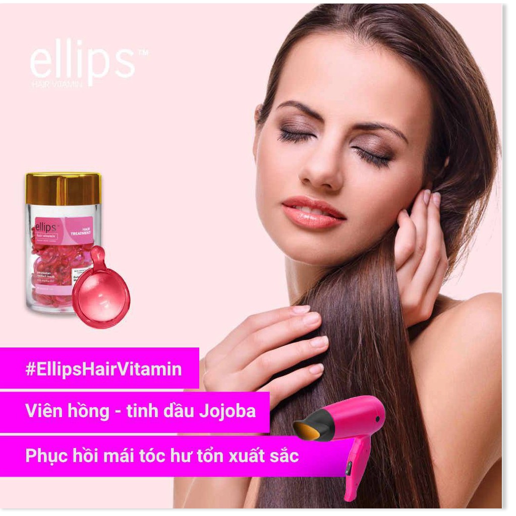 (HÀNG CHÍNH HÃNG) Bộ Serum Dưỡng Tóc Ellips Hair Vitamin Hủ 50 Viên dưỡng tóc mềm mượt, phục hồi hư tổn, giữ màu tóc nhu