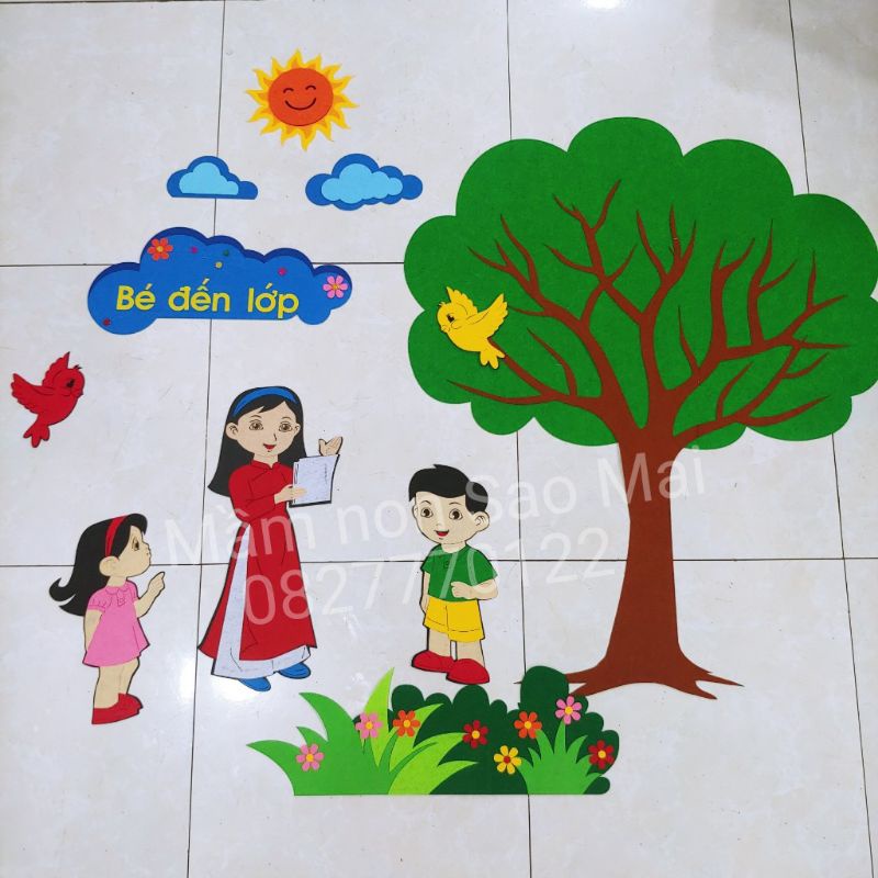 Bộ tranh vải nỉ trang trí lớp học mầm non