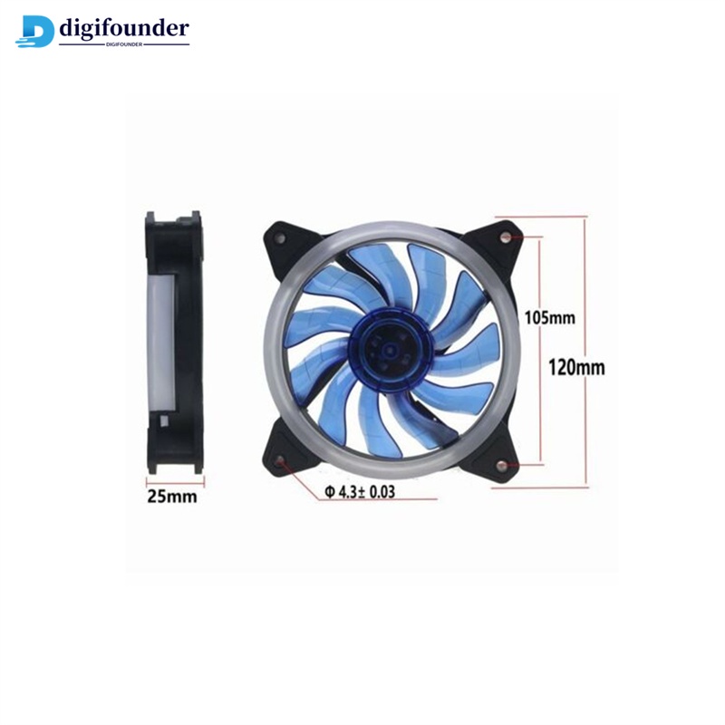 Quạt Tản Nhiệt Đèn LED 120mm 52CFM DC 12V Cho Máy Tính