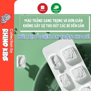 Nút bịt ổ điện LOẠI TỐT hình chú gấu cute an toàn chống cháy cho bé giá cực rẻ 2 chấu 3 chấu