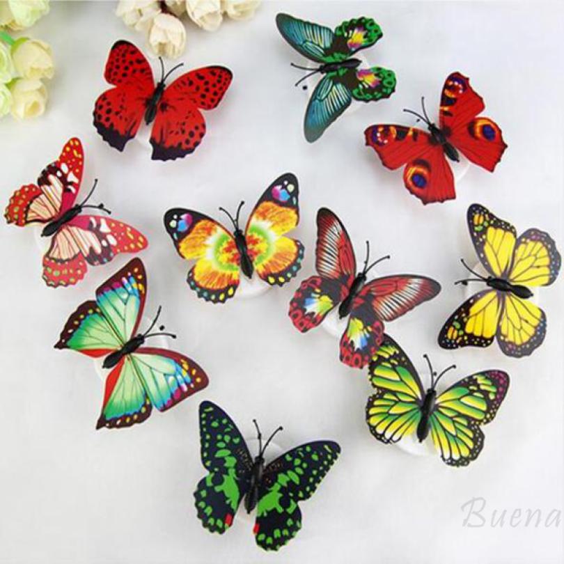 Buena Bộ 12 con 3D bướm dán trang trí