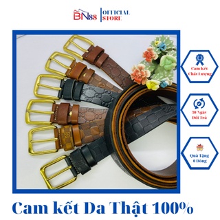 Thắt lưng nam da bò khóa cài,dây lưng nam khóa cài đồng-bn88