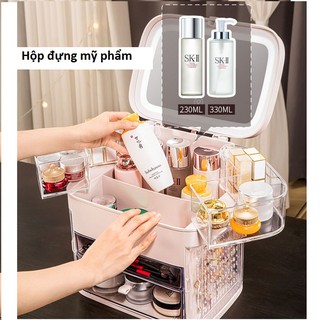 ⚡Free ship⚡ Tủ đựng mỹ phẩm có gương, kệ đựng mỹ phẩm có quai xách tiện dụng RET022