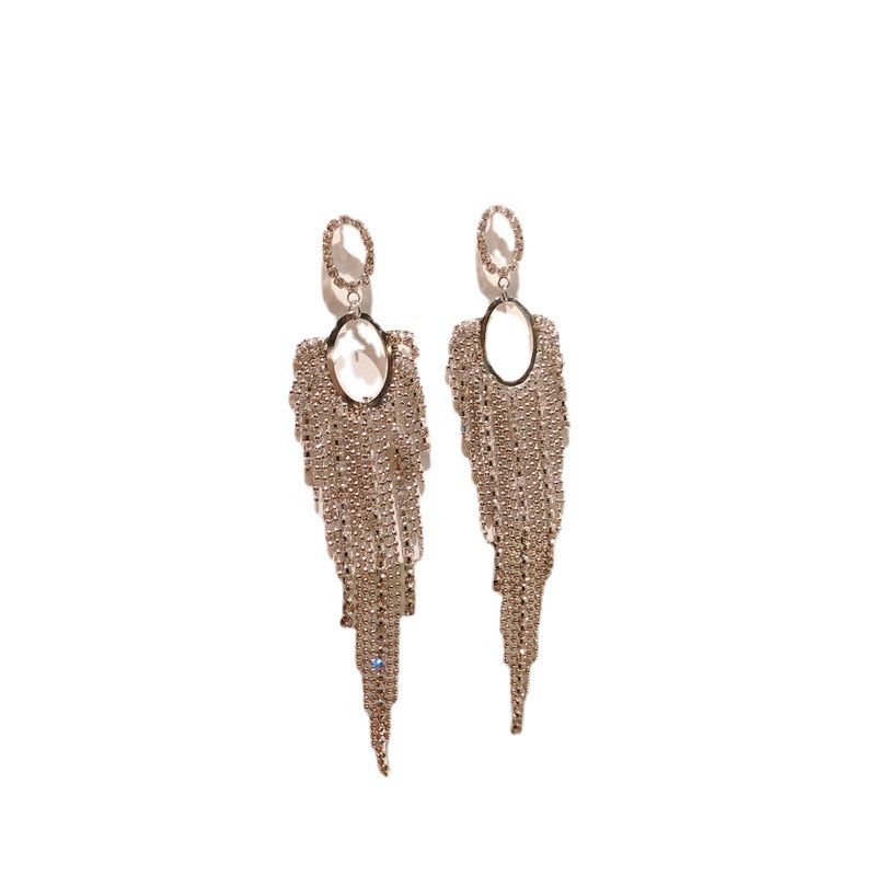 Bông Tai Mạ Bạc 925 Dáng Dài Đính Đá Thời Trang