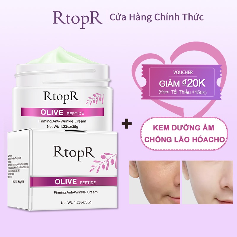 Kem dưỡng da mặt RtopR chiết xuất ô liu peptide làm săn chắc da se khít lỗ chân lông kiềm dầu ngăn ngừa nếp nhăn dưỡng ẩm, đàn hồi da, giảm viêm cho da 35g