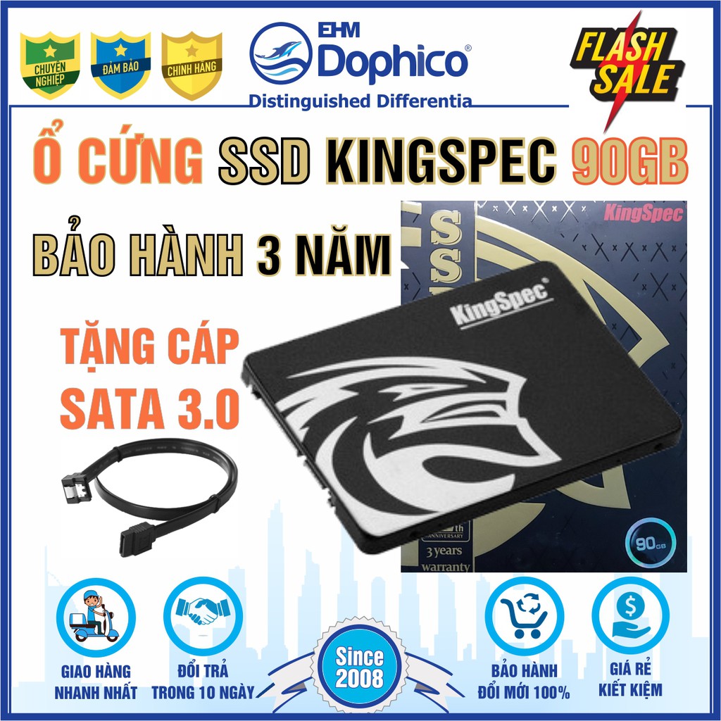 Ổ cứng SSD KingSpec 90GB – CHÍNH HÃNG – Bảo hành 3 năm – Tặng cáp dữ liệu Sata 3.0 | BigBuy360 - bigbuy360.vn