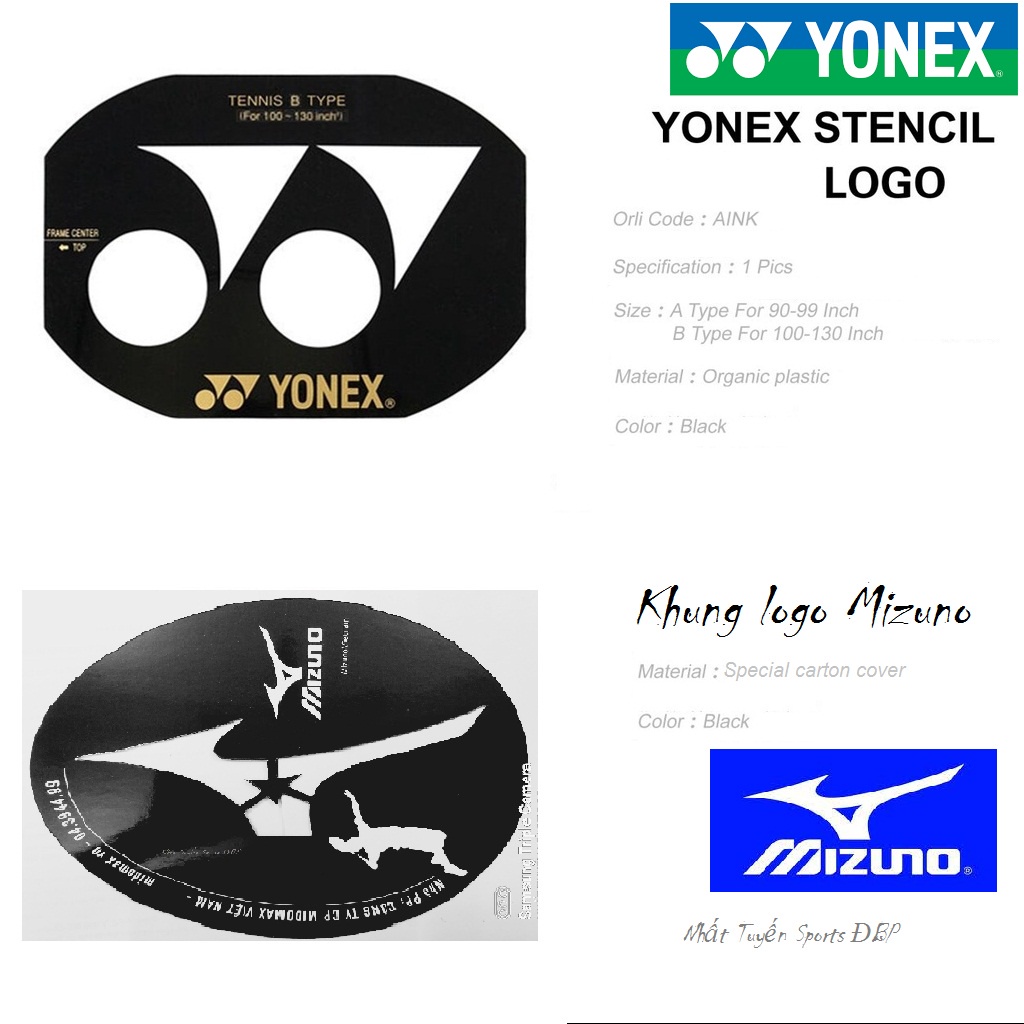 Tấm khung logo Yonex / Mizuno