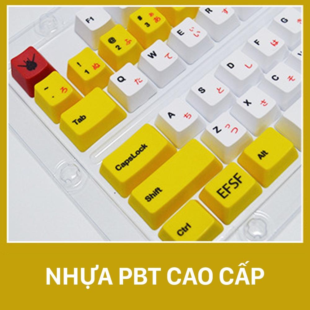 Keycap Yellow Gundam nhựa PBT cao cấp, Profile OEM, in Dye Sub 123 Nút