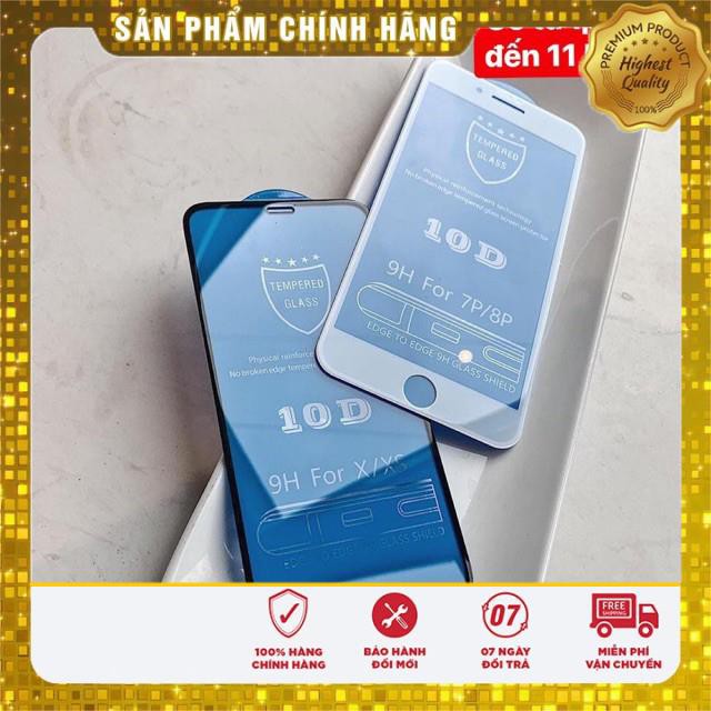 [ iphone 6 6plus 7 7plus 8 8plus x xr xs max 11 12 mini 12 Pro Max ] Kính cường lực 10D nền xanh full màn nguyên khố