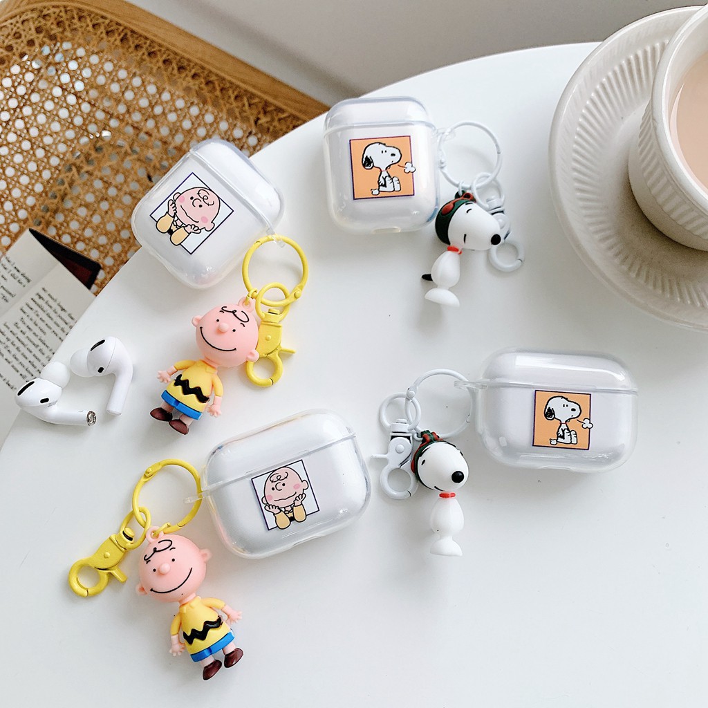 Vỏ bảo vệ hợp sạc tai nghe họa tiết chó Snoopy dễ thương cho Airpods 1 / 2 pro cases