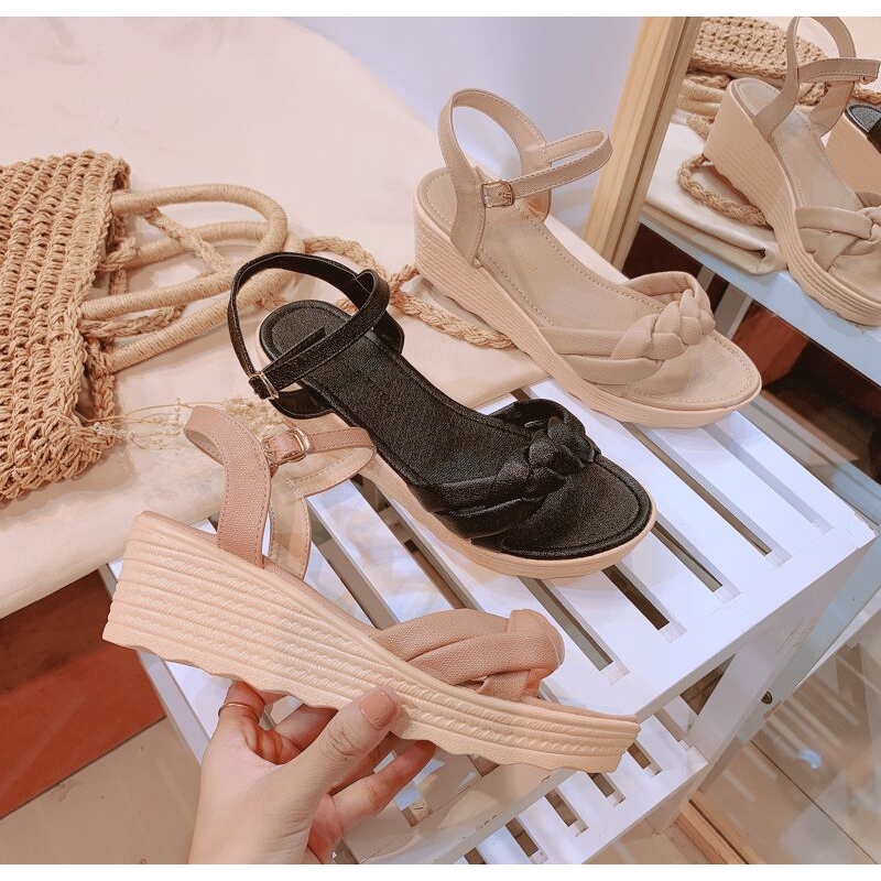 Sandal nữ đế xuồng 6P quai đan