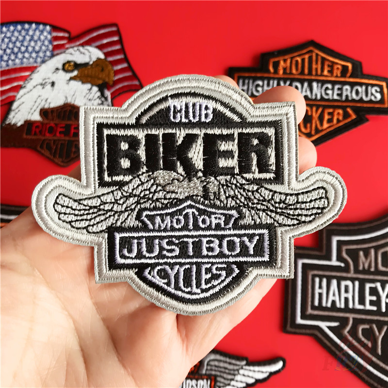 1 Sticker Ủi Thêu Hình Xe Mô Tô Harley-Davidson
