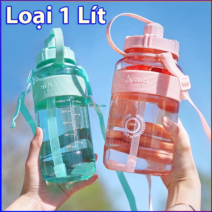Bình Nước 2 Lít Chất Liệu An Toàn, Chai Đựng Nước Có Vạch Báo Giờ Tiện Lợi Đi Học Đi Làm Tập Thể Dục FERADO
