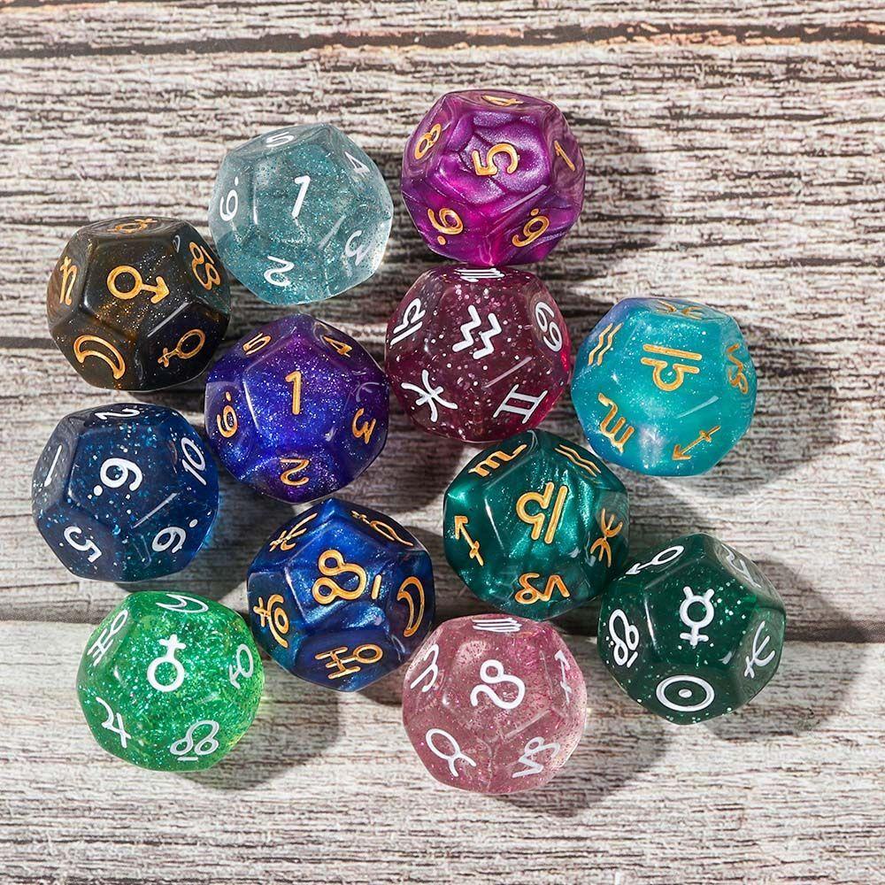 Aaron Set 3 Viên Xí Ngầu 12 Mặt D12 Nhiều Màu Sắc Dùng Để Chơi Game
