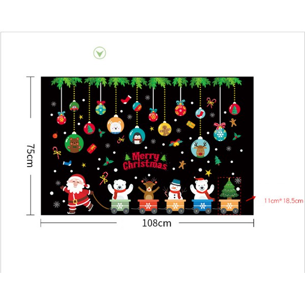Decal dán tường Noel - Rèm dây Đoàn Xe giáng sinh