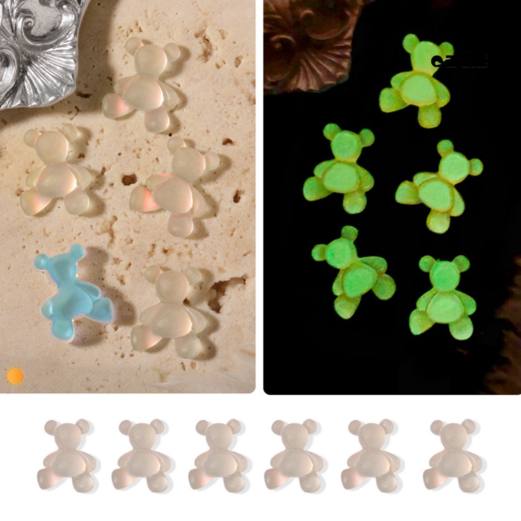 Set 8 Phụ Kiện Dạ Quang Trang Trí Móng Tay Nghệ Thuật DIY