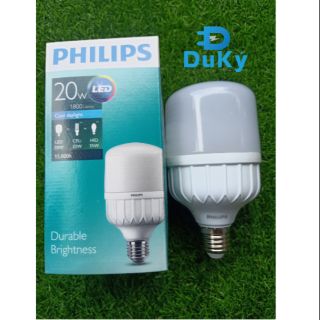 Bóng led bulb trụ nhựa 20w philips e27 chính hãng