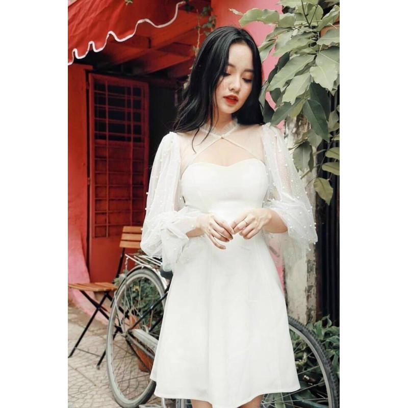 [Rẻ vô địch] Đầm đẹp - Đầm tiểu thư bèo tay voan đính cườm | BigBuy360 - bigbuy360.vn