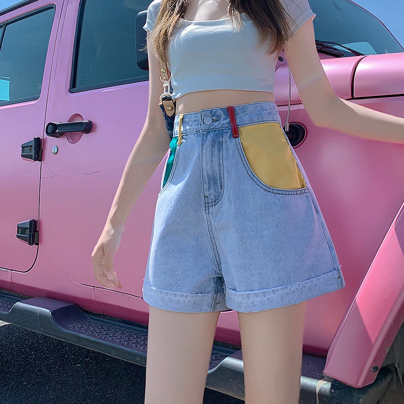 Quần Short Jeans Lưng Cao Phong Cách Retro Cho Nữ Size Xs S M L Xl 2xl | BigBuy360 - bigbuy360.vn