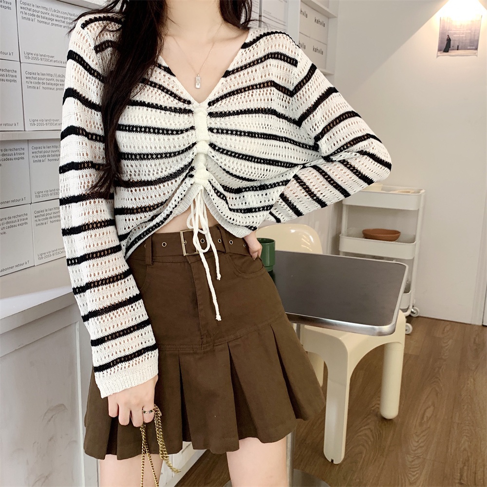 NRVP Áo Sweater Dệt Kim Dài Tay Thiết Kế Mới Thời Trang Theo Phong Cách Hàn Quốc Cho Nữ