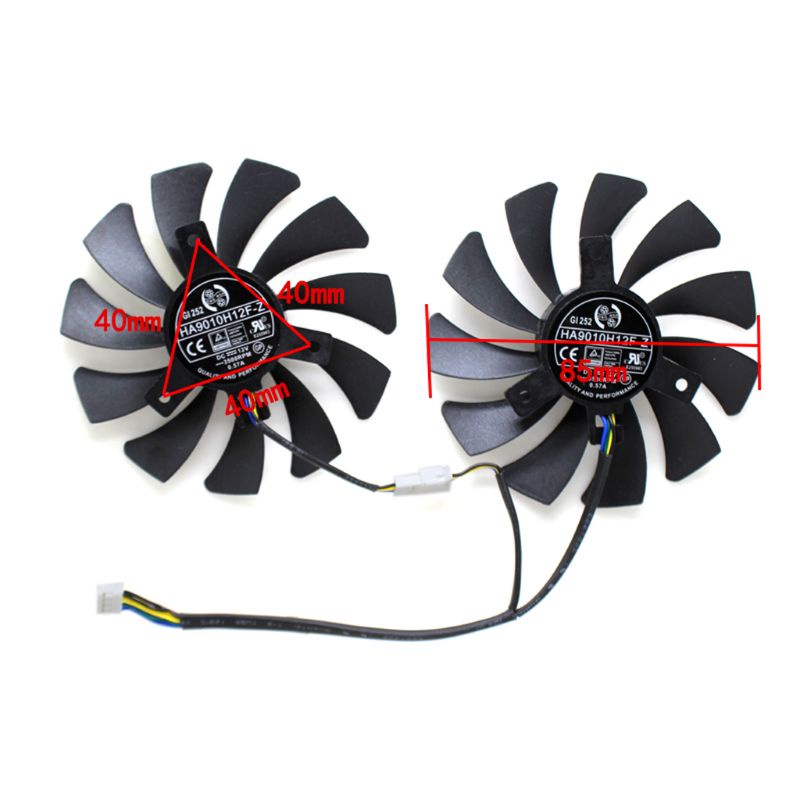 Bộ 2 Quạt Tản Nhiệt 85MM HA9010H12F-Z 4Pin VGA Cho MSI GTX 1060 OC 6G GTX 960 Amd, DVR, AV Cabinet