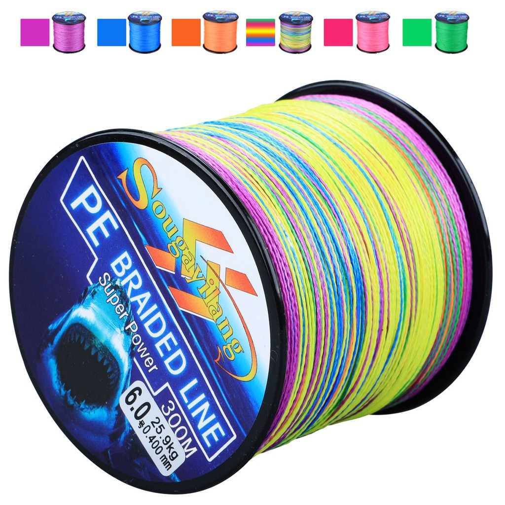 Sougayilang Fishing Line 4 Strands PE Braided 300M 6.3-32.8kg