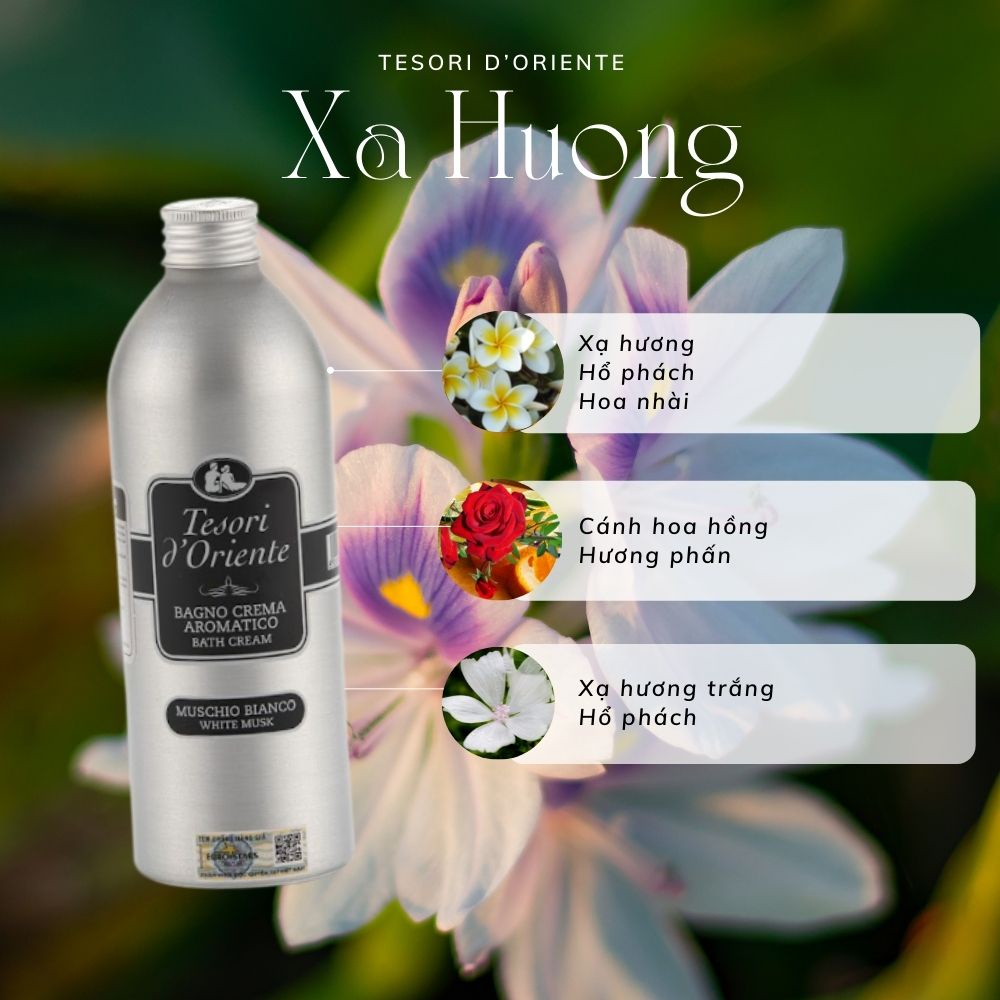 Combo quà tặng Sữa tắm 500ml kèm Nước hoa 100ml và Nến thơm 200gr Tesori d' Oriente chính hãng