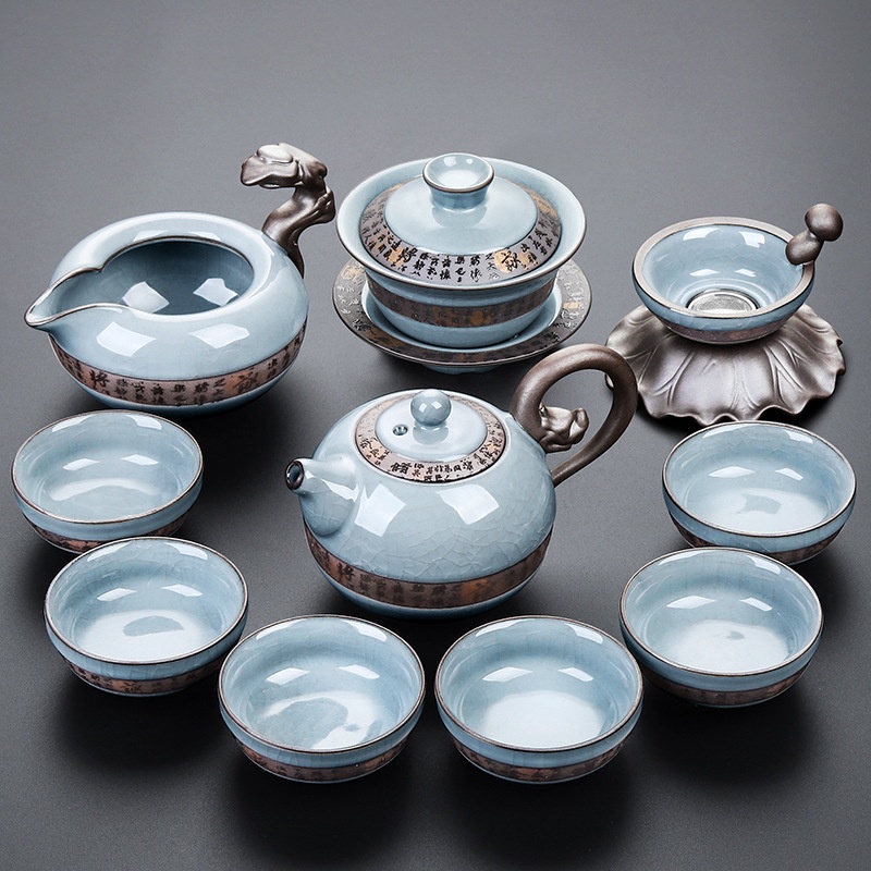 Bộ bình trà đất cao lanh và men tráng sứ Hinoki - Quà khai trương, tân gia, tặng sếp TSA-01