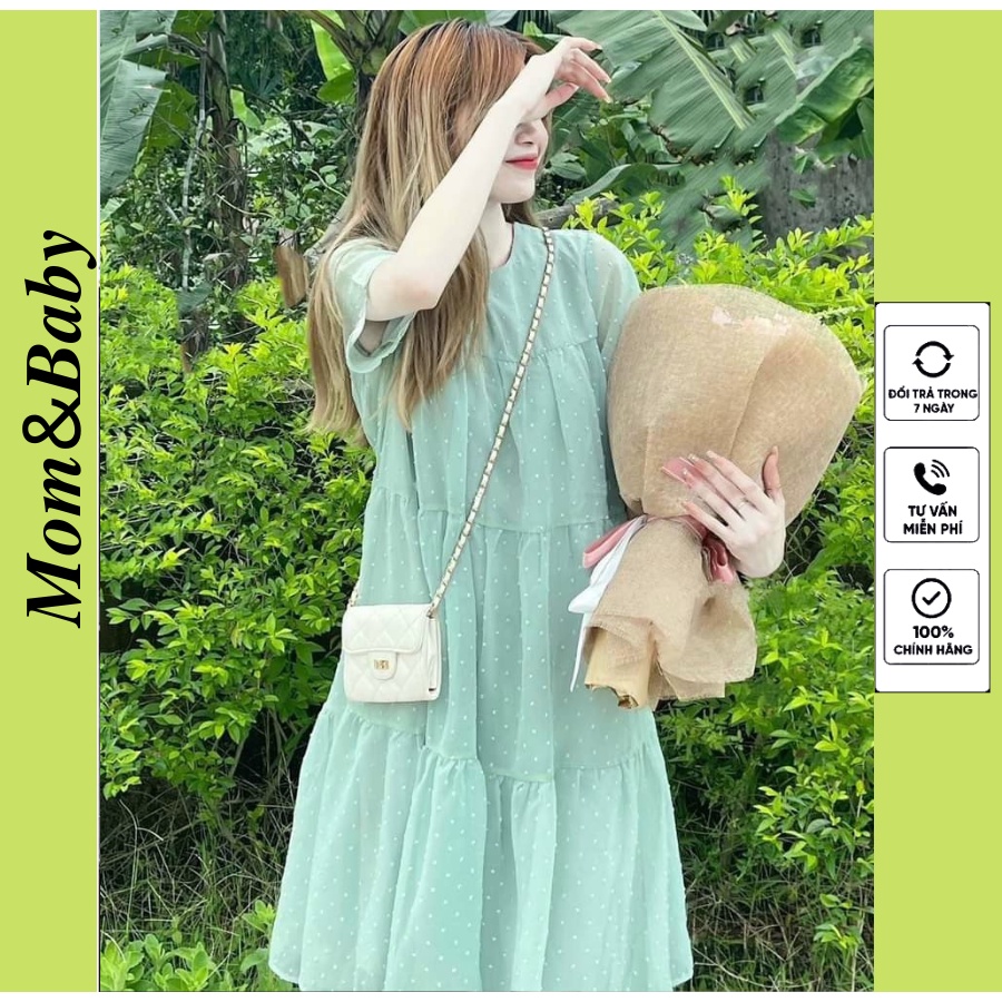 Đầm bầu váy bầu xuông thời trang thiết kế công sở xinh xắn M562 mặc đi chơi đi làm dự tiệc thoải mái Mom and Baby