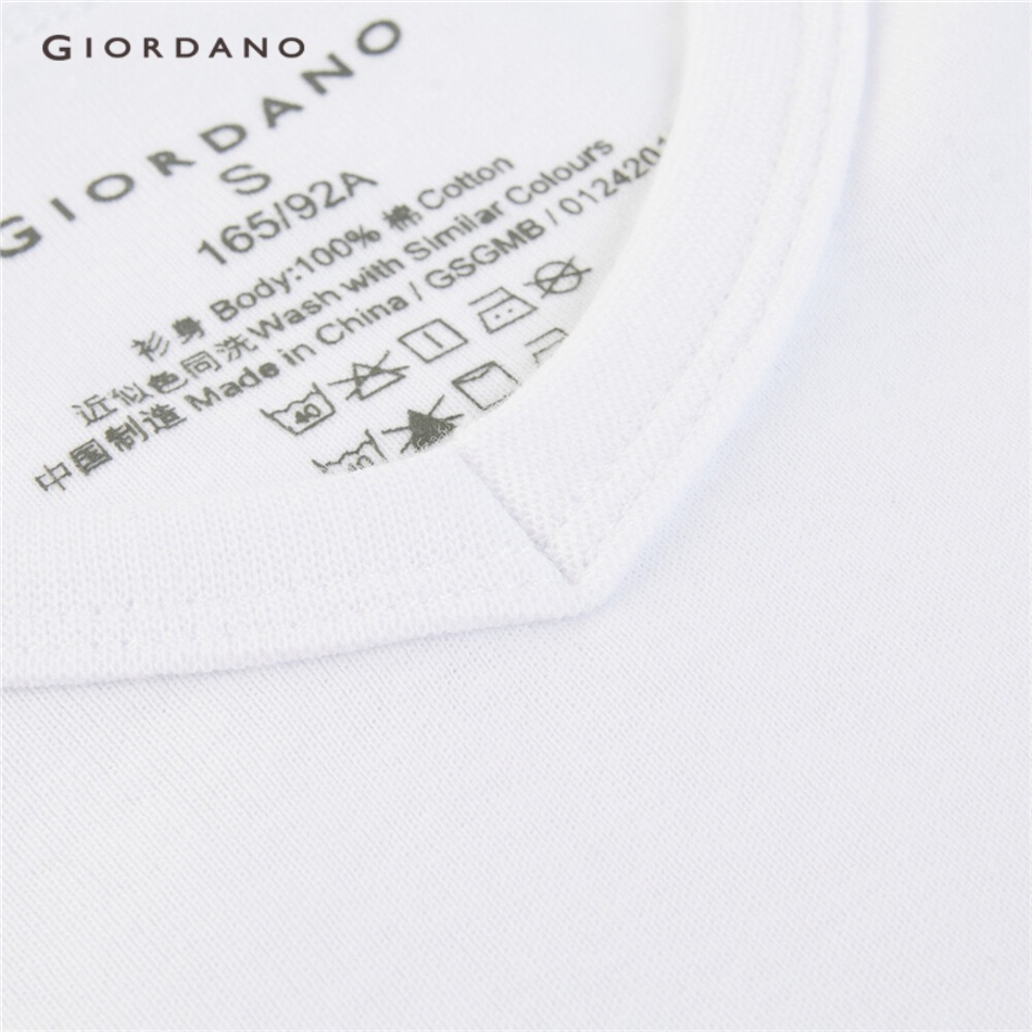 Combo 2 áo thun Giordano 01242113 tay ngắn cổ chữ V màu trơn 100% vải cotton thời trang cho nam