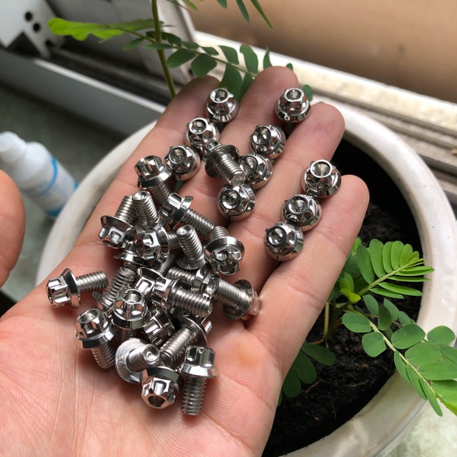 Ốc inox CNC - 6li1 (m6x10) - gắn carte, ốp pô