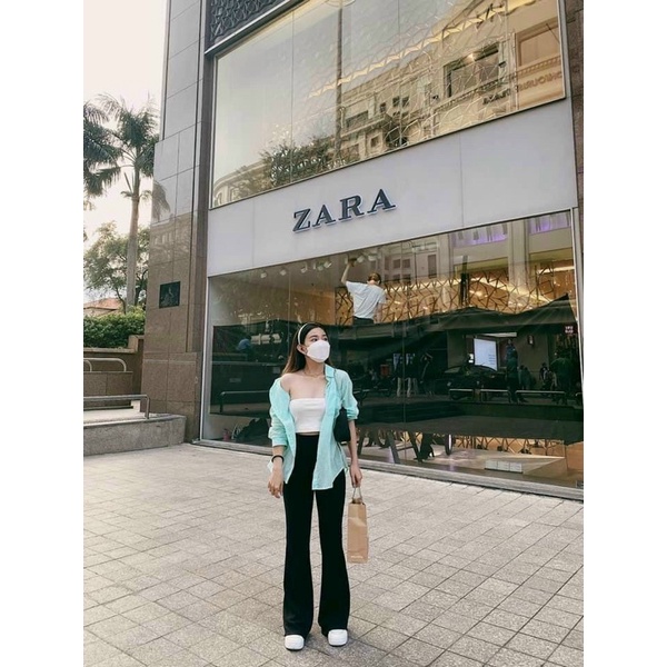 quần loe thun gân