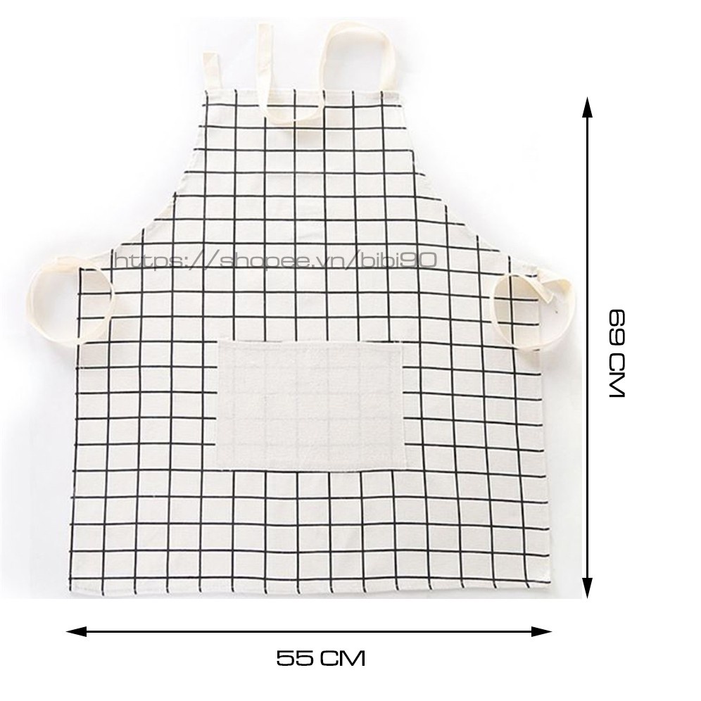 Tạp dề thanh lịch unisex cotton + lanh thiết kế đơn giản hiện đại cho nhà bếp sạch sẽ 88208