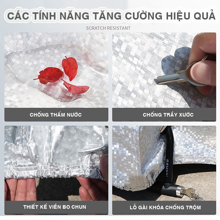 Bạt phủ xe máy chống mưa nắng, bụi bẩn, vải dù pha nilon chống thấm Verygood cao cấp tiện dụng shop9k