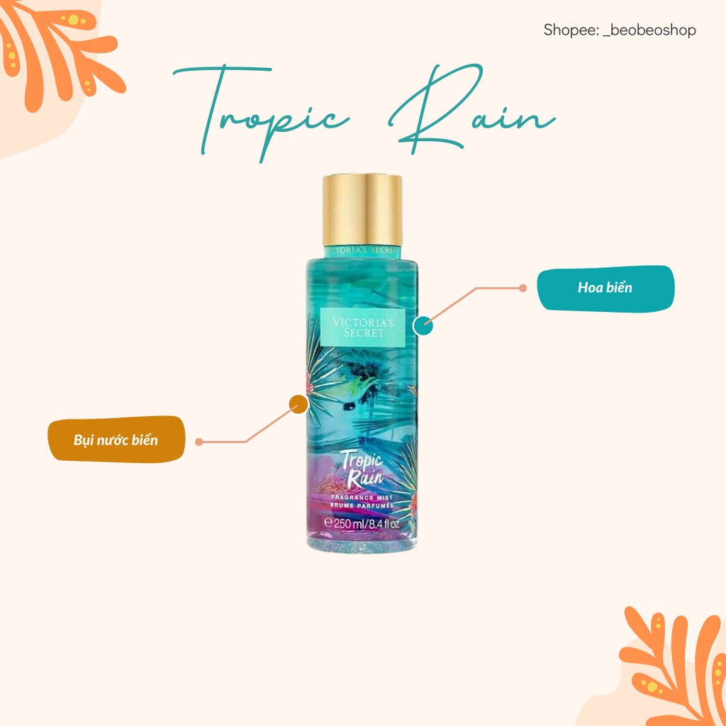 Xịt thơm bodymist Victoria’s Secret Tropic Rain - 250ml