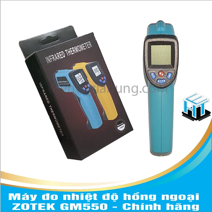 Máy đo nhiệt độ hồng ngoại ZOTEK GM550 - Chính hãng màu xanh có kèm pin