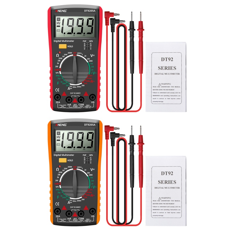 Đồng hồ vạn năng kỹ thuật số màn hình LCD đo dòng điện 2000 số AN9205A AC DC