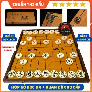 Bộ cờ tướng cao cấp Bàn cờ tướng bằng gỗ bọc da hộp bàn da cờ tướng đi kèm trong một sản phẩm cực cao cấp