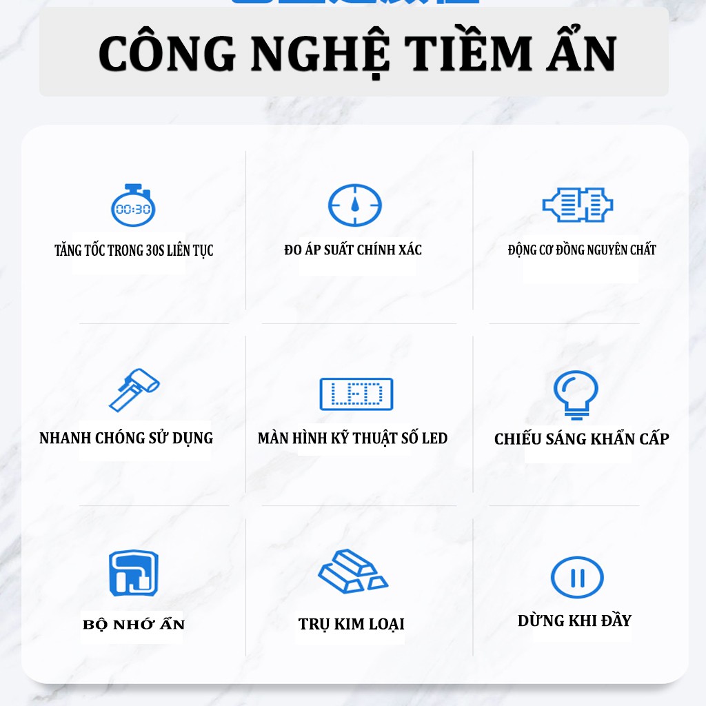 Bơm Lốp Ô Tô AIKESI, Bơm Xe Ô Tô Điện Tử Tự Ngắt - Kèm Đèn Pin Siêu Sáng | BigBuy360 - bigbuy360.vn