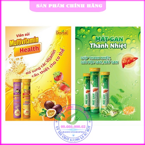 Viên sủi 1 tuýp 20 viên. Bổ sung Vitamin C, B, PP, Actiso. Tăng sức đề kháng. Bổ Thận Mát gan, giảm mệt mỏi căng thẳng